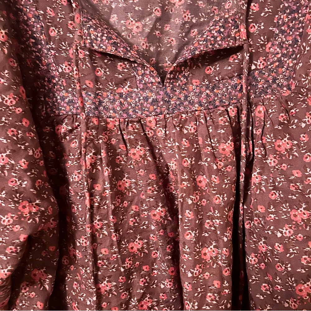 Lucky Brand Red Floral Peasant Flowy Top - Picture 3 of 5
